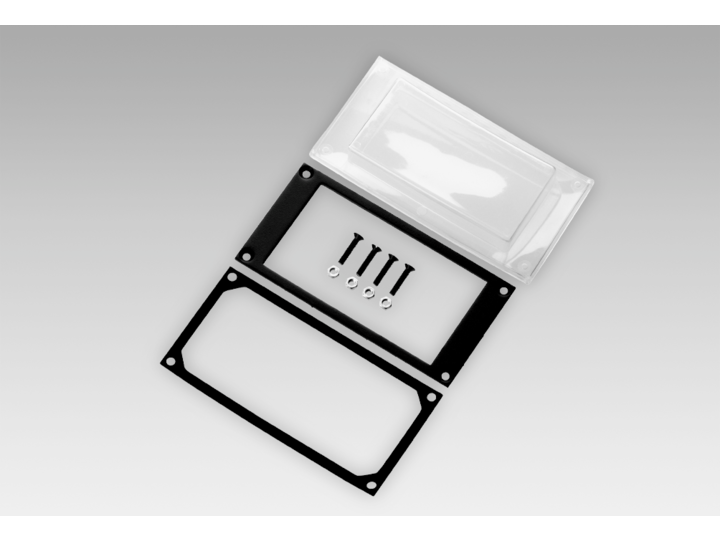 Adapter and front plate – Front panel with transparent protective cover, for socket box 114 x 61 mm (Z 100.04A)